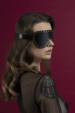 Маска на очі з заклепками Feral Feelings - Blindfold Mask, натуральна шкіра, чорна - Зображення 2
