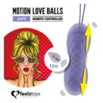 Вагінальні кульки з масажем і вібрацією FeelzToys Motion Love Balls Jivy з пультом ДК, 7 режимів - Зображення 2