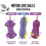 Вагінальні кульки з масажем і вібрацією FeelzToys Motion Love Balls Twisty з пультом ДК, 7 режимів - Зображення 3