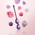 Набір вагінальних кульок Rianne S: Pussy Playballs Coral, маса 15, 25, 35, 55г, моноліт, косметичка - Зображення 4