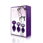 Набір силіконових анальних пробок із кристалом Rianne S: Booty Plug Set Purple, діаметр 2,7см, 3,5см - Зображення 2
