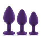 Набір силіконових анальних пробок із кристалом Rianne S: Booty Plug Set Purple, діаметр 2,7см, 3,5см - Зображення 4