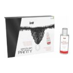 Набір Intt BRAZILIAN PANTY BLACK: трусики на резинці S-XL з перлинним кільцем + полунична змазка - Зображення 2