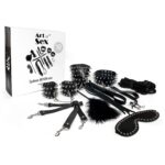 BDSM-набір Art of Sex – Spikes BDSM Set Leather, 10 предметів, чорний, натуральна шкіра - Зображення 4