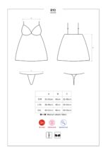 Сатиновий пеньюар із мереживом Obsessive 810-BAB-1 babydoll & thong S/M, чорний, пеньюар, танга - Зображення 7