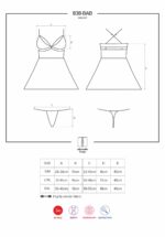 Еротичний мереживний комплект із сіточкою Obsessive 838-BAB-1 babydoll & thong black XXL, чорний, пе - Зображення 8