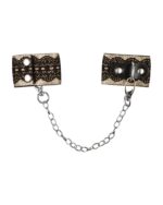 Наручники з блискітками та ланцюгом Obsessive A746 cuffs, чорно-золоті - Зображення 3