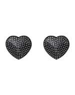 (SALE) Накладки-серця на соски зі стразами Obsessive A750 nipple covers, чорні - Зображення 3