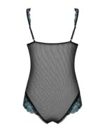 Сітчасте боді на кісточках Obsessive Amanta teddy XXL, чорне, з доступом - Зображення 6