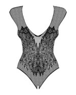 (SALE) Бодістокінг із великої сітки з мереживом Obsessive B112 teddy XL/XXL, чорний, з доступом - Зображення 4