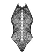 (SALE) Бодістокінг з великими осередками та відкритою спиною Obsessive B113 teddy S/M/L, халтер - Зображення 5