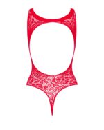 (SALE) Ажурний бодістокінг із ефектом шнурівки Obsessive B120 teddy red S/M/L, червоний - Зображення 6
