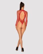 (SALE) Сітчастий бодістокінг із довгим рукавом Obsessive B126 teddy red XL/XXL, червоний - Зображення 4