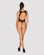 Ажурний бодістокінг із ефектом шнурівки Obsessive B129 teddy black S/M/L, чорний, з доступом - Зображення 4