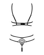 (SALE) Еротичний комплект зі стреп Obsessive Badossa 2-pcs set S/M, чорний, з доступом, бюстгальтер, стрінг - Зображення 6