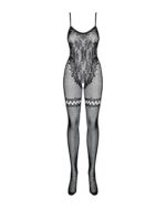 (SALE) Бодістокінг Obsessive Bodystocking F213 S/M/L, імітація мереживного боді та резинки для панчіх - Зображення 5