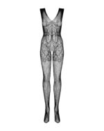 (SALE) Бодістокінг Obsessive Bodystocking F234 S/M/L, абстрактний малюнок, глибоке декольте - Зображення 5