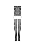 Бодістокінг Obsessive Bodystocking F235 S/M/L, тонкі підв’язки, ніжний декор, сіточка - Зображення 4