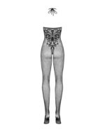 (SALE) Бодістокінг Obsessive Bodystocking G308 S/M/L, халтер, декор у вигляді татуювання - Зображення 6
