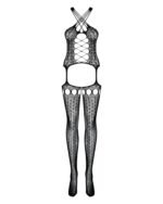 (SALE) Бодістокінг Obsessive Bodystocking G313 S/M/L, шнурівка, геометричний декор - Зображення 5