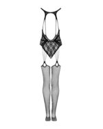 Бодістокінг Obsessive Bodystocking G324 XL/XXL black, силуетний малюнок - Зображення 6
