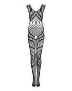 Сітчастий бодістокінг з вирізами та малюнком Obsessive Bodystocking G328 S/M/L, чорний, комбінезон - Зображення 5