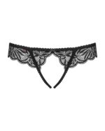 Мереживні танга з доступом Obsessive Contica crothchles thong L/XL, чорні - Зображення 5