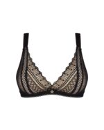 (SALE) Мереживний бюстгальтер із трикутною чашкою Obsessive Estiqua bra XS/S, чорний, широкі лямки - Зображення 3