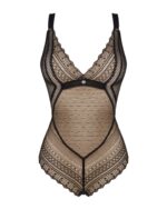 Мереживне боді з декольте Obsessive Estiqua teddy M/L, чорне, широкі лямки - Зображення 5