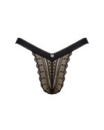 (SALE) Мереживні трусики із заниженою талією Obsessive Estiqua panties M/L, чорні - Зображення 5