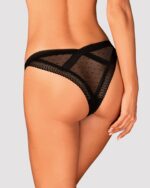 (SALE) Мереживні трусики із заниженою талією Obsessive Estiqua panties M/L, чорні - Зображення 2