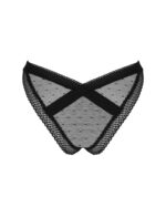 (SALE) Мереживні трусики із заниженою талією Obsessive Estiqua panties M/L, чорні - Зображення 6