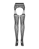 Сітчасті панчохи-стокінги під леопард Obsessive Garter stockings S817 S/M/L, імітація гартерів, з до - Зображення 6