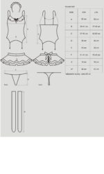 Еротичний костюм покоївки зі спідницею Obsessive Housemaid 5 pcs costume L/XL, чорно-білий, топ з пі - Зображення 7