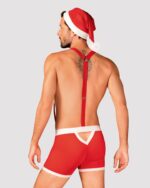 Чоловічий еротичний костюм Санта-Клауса Obsessive Mr Claus L/XL, боксери на підтяжках, шапочка з пом - Зображення 2