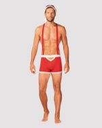 Чоловічий еротичний костюм Санта-Клауса Obsessive Mr Claus L/XL, боксери на підтяжках, шапочка з пом - Зображення 3