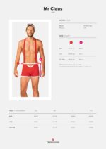 Чоловічий еротичний костюм Санта-Клауса Obsessive Mr Claus L/XL, боксери на підтяжках, шапочка з пом - Зображення 7