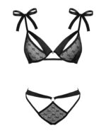 (SALE) Напівпрозорий еротичний комплект Obsessive Obsessivia 2-pcs set black S/M, бюстгальтер та трусики, а - Зображення 5