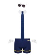 Еротичний костюм пілота Obsessive Pilotman set 2XL/3XL, боксери, манжети, комір з краваткою, окуляри - Зображення 5