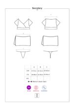 Еротичний костюм секретарки Obsessive Secretary suit 5pcs black S/M, чорно-білий, топ, спідниця, стр - Зображення 7