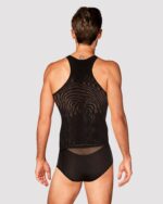 Чоловіча напівпрозора майка-борцовка з візерунком Obsessive T103 tank top S/M/L, чорна - Зображення 2