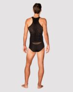 Чоловіча напівпрозора майка-борцовка з візерунком Obsessive T103 tank top S/M/L, чорна - Зображення 4