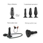 Надувний фалоімітатор Strap-On-Me INFLATABLE DILDO PLUG - NOIR, кулька всередині, діаметр до 6 см - Зображення 2