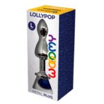Металева анальна пробка Wooomy Lollypop Double Ball Metal Plug Blue L діаметр 3,5 см, довжина 10,5см - Зображення 3