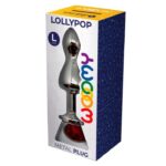 Металева анальна пробка Wooomy Lollypop Double Ball Metal Plug Red L діаметр 3,5 см, довжина 10,5 см - Зображення 3