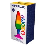 Силіконова анальна пробка Wooomy Hiperloo Silicone Rainbow Plug L, діаметр 3,9 см, довжина 13,1 см - Зображення 3