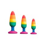 Силіконова анальна пробка Wooomy Hiperloo Silicone Rainbow Plug M, діаметр 2,9 см, довжина 11 см - Зображення 4