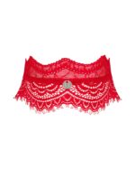 Широкий мереживний чокер Obsessive Bergamore choker, red