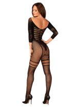 (SALE) Сітчастий бодістокінг з імітацією підв’язок Obsessive Bodystocking G329 S/M/L, black, з доступом - Зображення 6