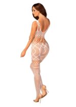 (SALE) Сітчастий бодістокінг з імітацією топа та шортів Obsessive Bodystocking G330 S/M/L, white, з доступо - Зображення 6